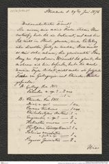 Nachlass Franz Steindachner, Brief von F. A. Smitt an Franz Steindachner (29.06.1876), Inv.Nr. 494.01, Seite 1